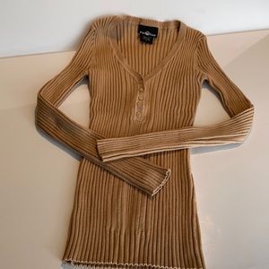 It’s Our Time Stretch Ribbed V-Neck Sweater